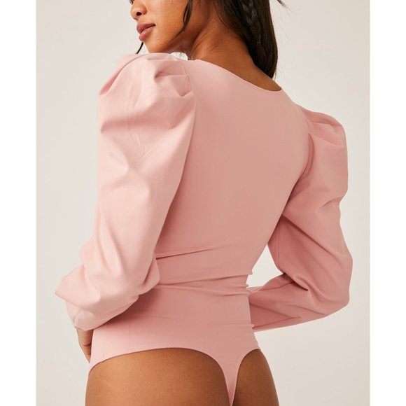 🎉LAST CHANCE🎉 FREE PEOPLE Va Va Voop Long Sleeve Bodysuit / Heart Haze - Picture 4 of 7